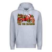 Heather Grey Tis' The Season Christmas Truck Premium Hoodie - BundleAndBundleShop