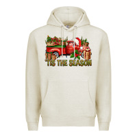 Oatmeal Heather Tis' The Season Christmas Truck Premium Hoodie - BundleAndBundleShop