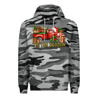 Slate Camo Tis' The Season Christmas Truck Premium Hoodie - BundleAndBundleShop