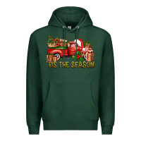 Sports Green Tis' The Season Christmas Truck Premium Hoodie - BundleAndBundleShop
