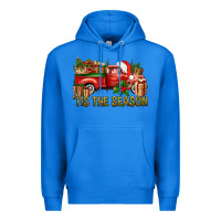 True Royal Tis' The Season Christmas Truck Premium Hoodie - BundleAndBundleShop