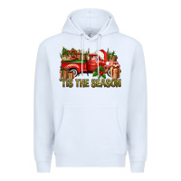 White Tis' The Season Christmas Truck Premium Hoodie - BundleAndBundleShop