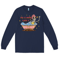 Navy do i look like i give a duck Long Sleeve Tee - JahusDesignShop