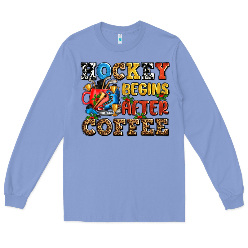 Hockey Begins After Coffee Ado Long Sleeve Tee by AdoDesignShop | Teevron