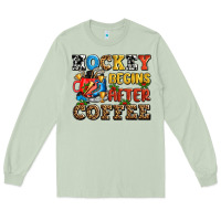 Matcha hockey begins after coffee ado Long Sleeve Tee - AdoDesignShop