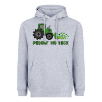 Heather Grey pushin' my luck Heavyweight Hoodie - MaliasSmallBusiness