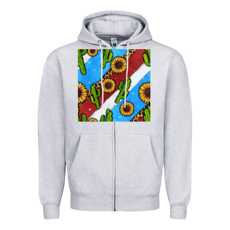Western 4th Of July Seamless Pattern Zipper Hoodie by BundleAndBundleShop | Teevron