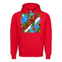 Red western 4th of july seamless pattern Zipper Hoodie - BundleAndBundleShop