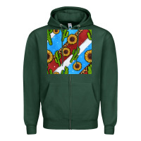 Sports Green western 4th of july seamless pattern Zipper Hoodie - BundleAndBundleShop