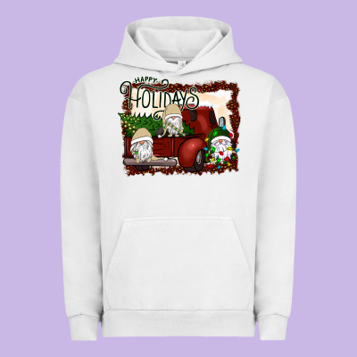 Happy Holidays Gnomes Christmas Truck Urban Hoodie Designed By Bettercallsaul