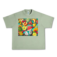 Oil Green summer fruits Urban Heavy Tee - BarkalooDesign
