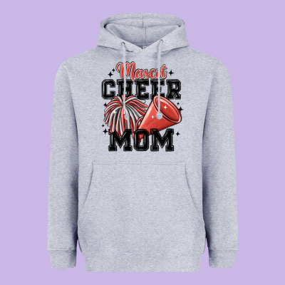Mascot Cheer Mom Heavyweight Hoodie Designed By Maliassmallbusiness