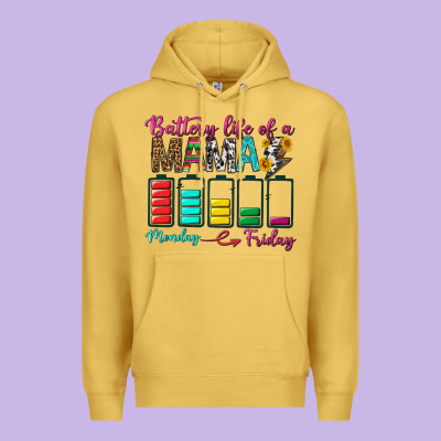 Battery Life Of A Mama Premium Hoodie Designed By Bundleandbundleshop