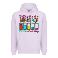 Lilac Battery Life Of A Mama Premium Hoodie - BundleAndBundleShop