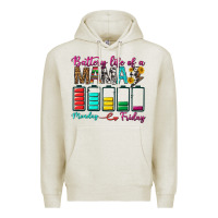 Oatmeal Heather Battery Life Of A Mama Premium Hoodie - BundleAndBundleShop
