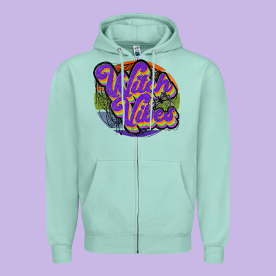 Witch Vibes Zipper Hoodie Designed By Jahusdesignshop