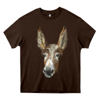 Chocolate Brown american mammoth jackstock donkey  face Heavy Core Tee - LillyAllenDesigns