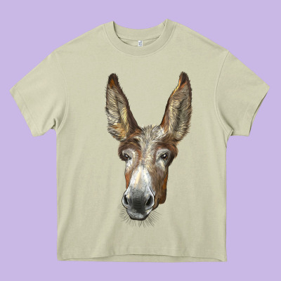 American Mammoth Jackstock Donkey  Face Heavy Core Tee Designed By Lillyallendesigns