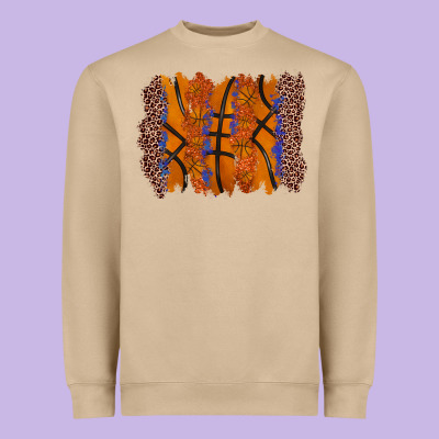 Basketball Brushstroke Heavyweight Sweatshirt Designed By Zillion Design Studio