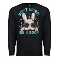 Black don't worry be hoppy Premium Sweatshirt - MaliasSmallBusiness