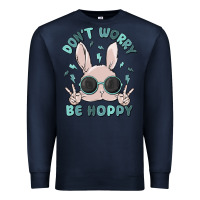 Navy don't worry be hoppy Premium Sweatshirt - MaliasSmallBusiness