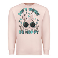 Pale Pink don't worry be hoppy Premium Sweatshirt - MaliasSmallBusiness