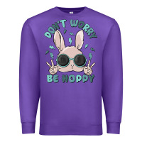 Purple don't worry be hoppy Premium Sweatshirt - MaliasSmallBusiness