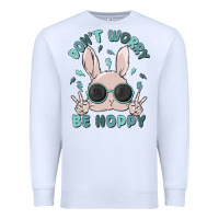 White don't worry be hoppy Premium Sweatshirt - MaliasSmallBusiness