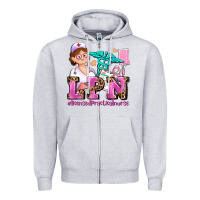 Heather Grey lpn licensed practical nurse Zipper Hoodie - AdoDesignShop