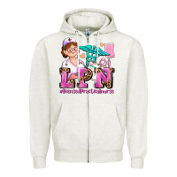 Oatmeal Heather lpn licensed practical nurse Zipper Hoodie - AdoDesignShop