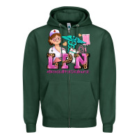 Sports Green lpn licensed practical nurse Zipper Hoodie - AdoDesignShop