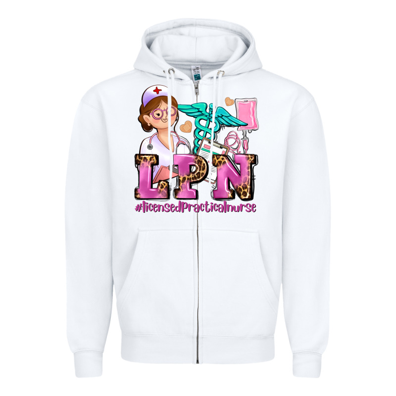 Lpn Licensed Practical Nurse Zipper Hoodie by AdoDesignShop | Teevron