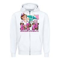 White lpn licensed practical nurse Zipper Hoodie - AdoDesignShop