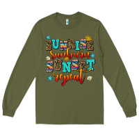 Army Green sunrise sunburn sunset repeat Long Sleeve Tee - AdoDesignShop