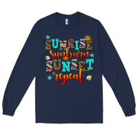 Navy sunrise sunburn sunset repeat Long Sleeve Tee - AdoDesignShop
