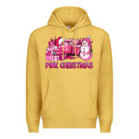 Antique Gold Pink Christmas Truck Premium Hoodie - BundleAndBundleShop