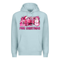 Blue Mist Pink Christmas Truck Premium Hoodie - BundleAndBundleShop