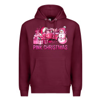 Burgundy Pink Christmas Truck Premium Hoodie - BundleAndBundleShop