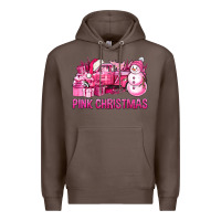Coffee Pink Christmas Truck Premium Hoodie - BundleAndBundleShop