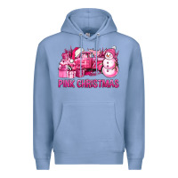 Colony Blue Pink Christmas Truck Premium Hoodie - BundleAndBundleShop