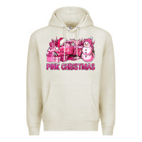 Oatmeal Heather Pink Christmas Truck Premium Hoodie - BundleAndBundleShop