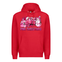 Red Pink Christmas Truck Premium Hoodie - BundleAndBundleShop