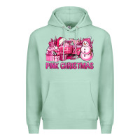 Seafoam Pink Christmas Truck Premium Hoodie - BundleAndBundleShop