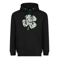Black four leaf clover dalmatian print grunge Heavyweight Hoodie - MaliasSmallBusiness