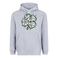 Heather Grey four leaf clover dalmatian print grunge Heavyweight Hoodie - MaliasSmallBusiness