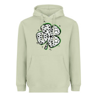 Matcha four leaf clover dalmatian print grunge Heavyweight Hoodie - MaliasSmallBusiness