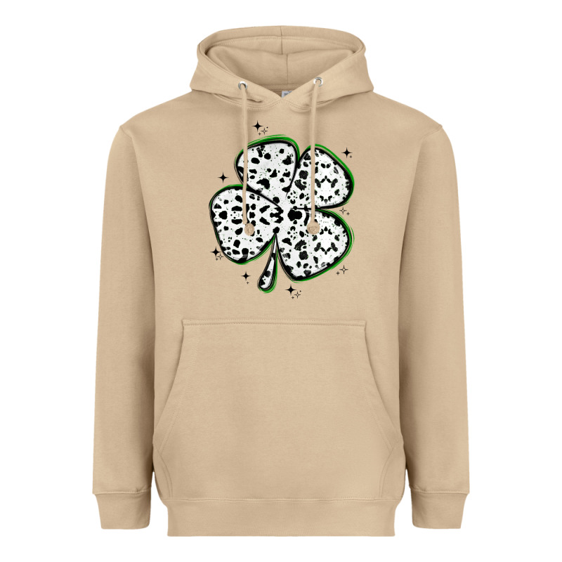 Four Leaf Clover Dalmatian Print Grunge Heavyweight Hoodie by MaliasSmallBusiness | Teevron