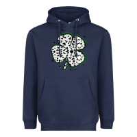 Navy four leaf clover dalmatian print grunge Heavyweight Hoodie - MaliasSmallBusiness