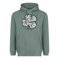 Sage four leaf clover dalmatian print grunge Heavyweight Hoodie - MaliasSmallBusiness