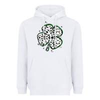 White four leaf clover dalmatian print grunge Heavyweight Hoodie - MaliasSmallBusiness